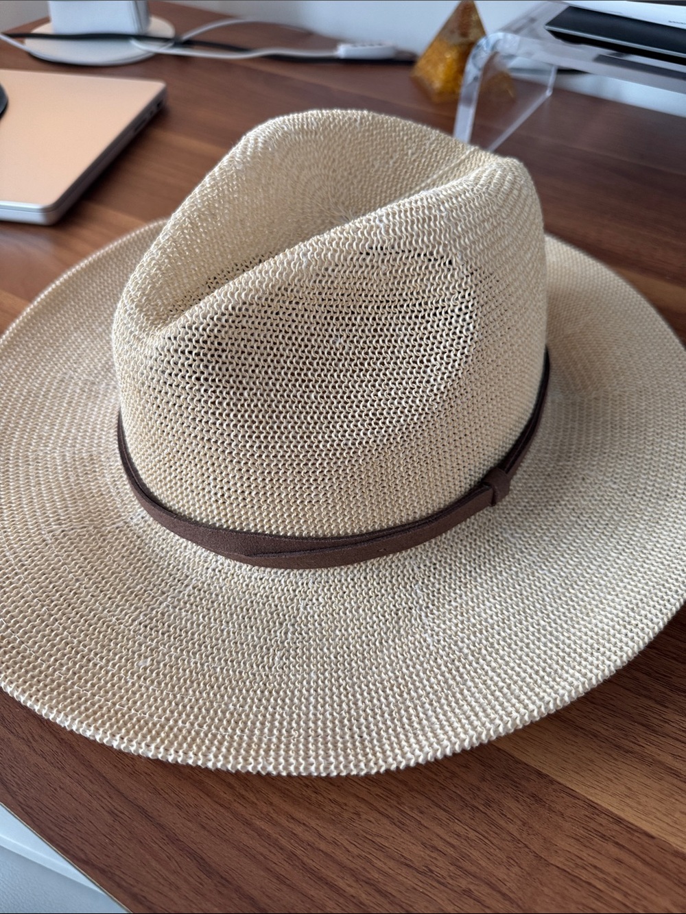 Goorin Bro’s Unisex Fedora Hat with Brown Band - Natural - size L